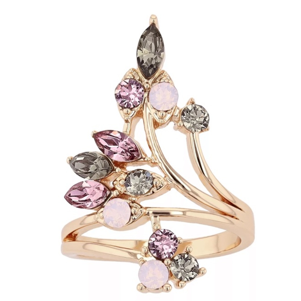NWT Swarovski Crystal floral cluster ring sz 7 crystals from Swarovski